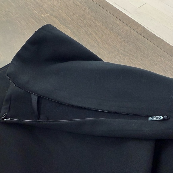 GUCCI Black Knee-Length Wool Cashmere Pencil Skirt with Leather Strip • 40 - Picture 6 of 14